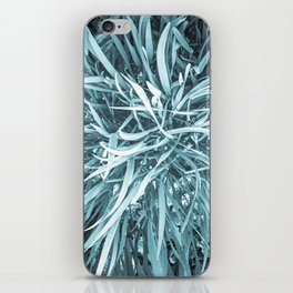 Teal infrared grass iPhone Skin