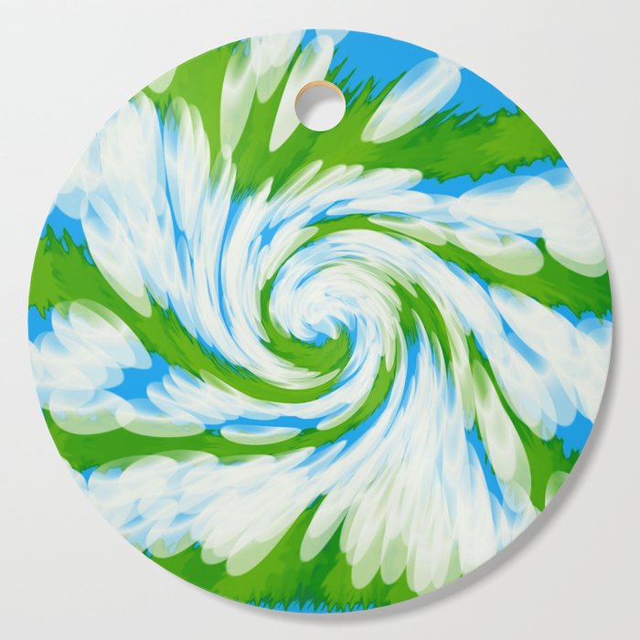 Groovy Green Blue Swirl Cutting Board