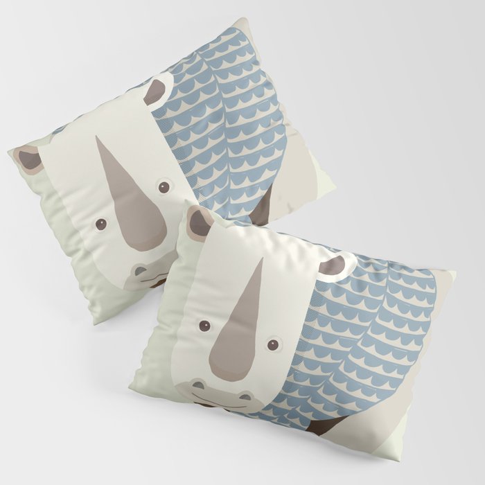 Whimsical Rhinoceros Pillow Sham