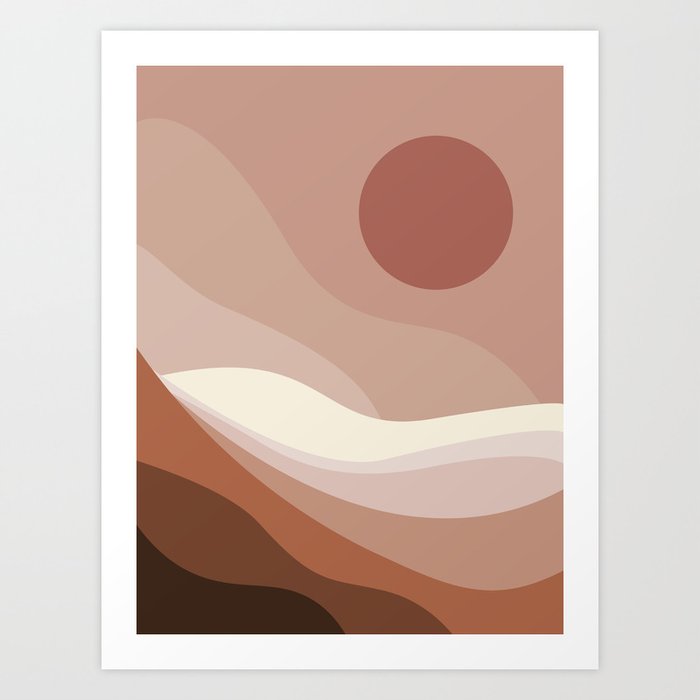 Abstract landscape neutral color Art Print