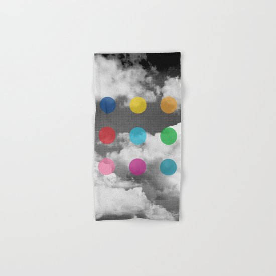Storm Clouds + Colored Dots Hand & Bath Towel
