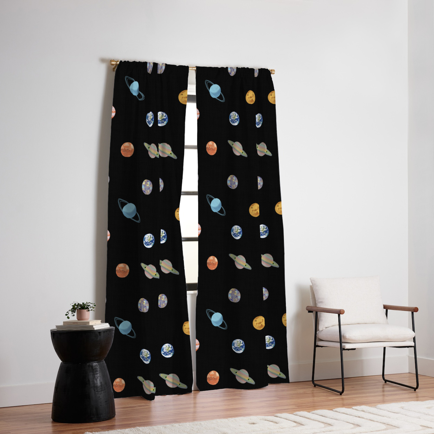 Planet Polka Dots Blackout Curtain By Ahadden Society6