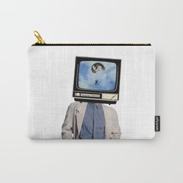 Change channels Carry-All Pouch | Retro, 80S, Fashion, Collage, Vintage, Gift Guide Ideas, Man, Funny, Tvshow, Television 
