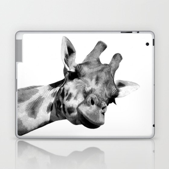 Black and white giraffe Laptop & iPad Skin