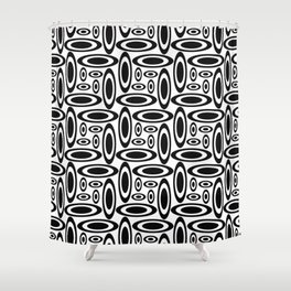 Black and White Repeat Pattern 12 Shower Curtain