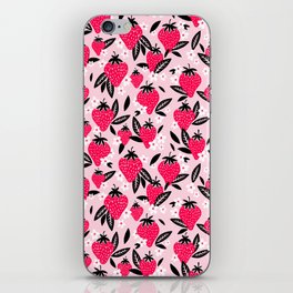 Strawberry Blooms – Magenta & Black iPhone Skin