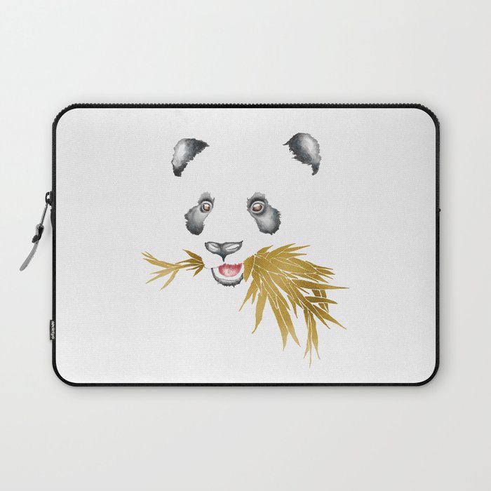 Panda Bear & Bamboo - Gold Bamboo Laptop Sleeve
