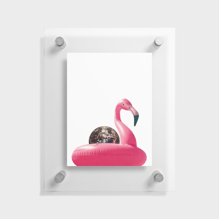 Disco Flamingo Floating Acrylic Print