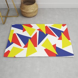 Colorful Primary Color Triangle Pattern Rug