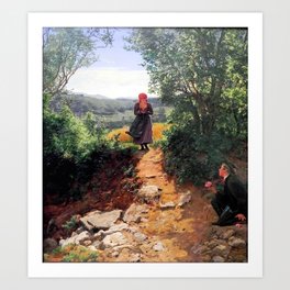The expected woman by Ferdinand Georg Waldmüller  Art Print