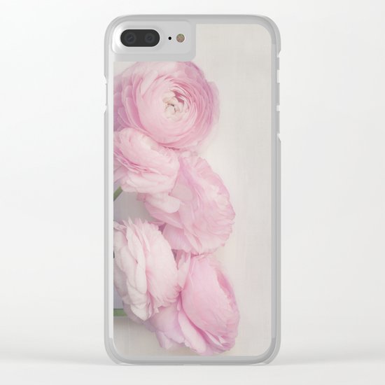 Pink Peonies Clear iPhone Case