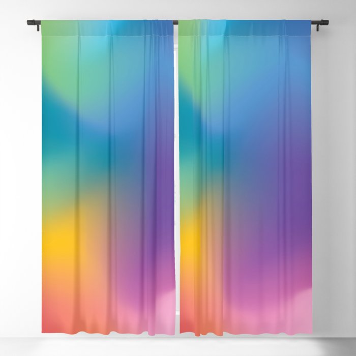 Rainbow Marble Gradient Mesh Blackout Curtain