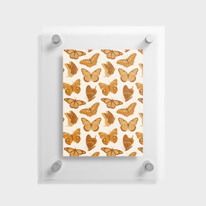 Texas Butterflies – Golden Yellow Pattern Floating Acrylic Print