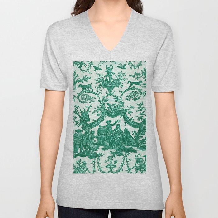 Woman Being Crowned with a Circlet of Roses 2 V Neck T Shirt