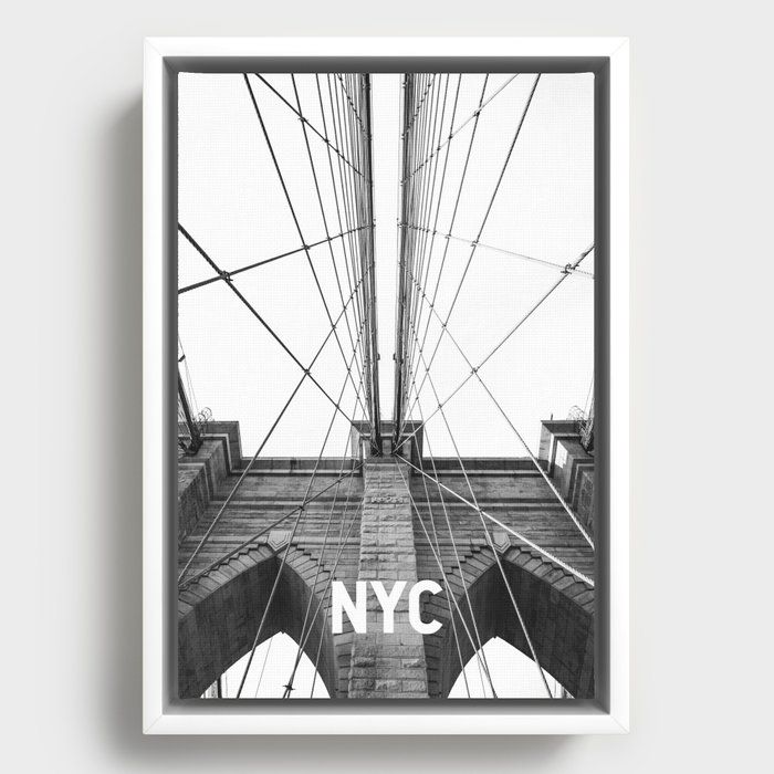 Brooklyn Bridge NYC | Black and White Photography | Minimalist Framed Canvas