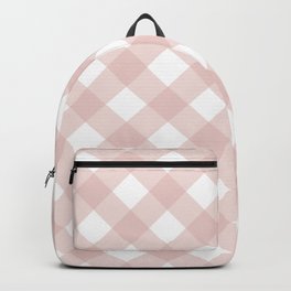 Beige Pastel Farmhouse Style Gingham Check Backpack