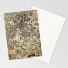Houston us vintage map Stationery Card