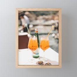 Italian Aperol Spritz for two | Spritzen in the Italian Riviera, cocktail photography travel print Framed Mini Art Print