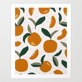 Abstract Modern Summer Fruits Oranges Pattern Art Print