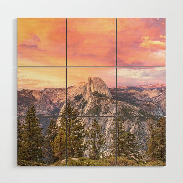 Yosemite Valley Summer Sunrise Wood Wall Art