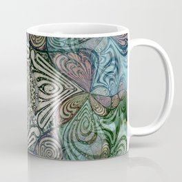 Labyrinth Mandala Blue Green Grey Coffee Mug | Kaleidoskop, Mandala, Maze, Eddart, Ethno, Meditation, Caleidoscope, Gray, Folklore, Retro 