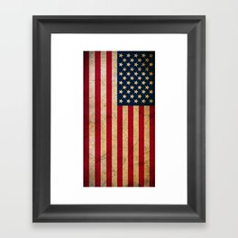 Vintage American Flag Framed Art Print