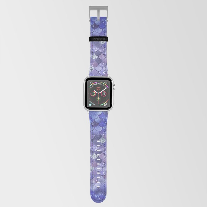 Navy Blue Mermaid Pattern Metallic Glitter Apple Watch Band