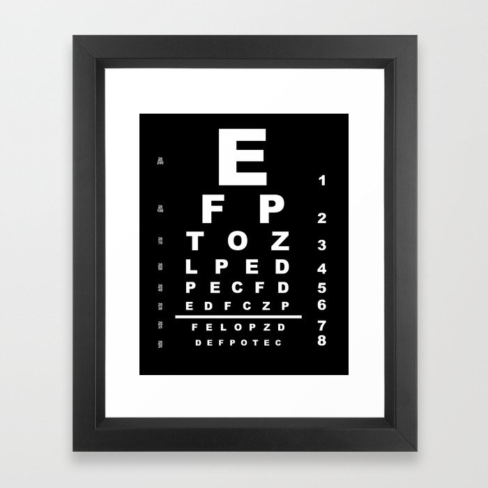 Inverted Eye Test Chart Framed Art Print