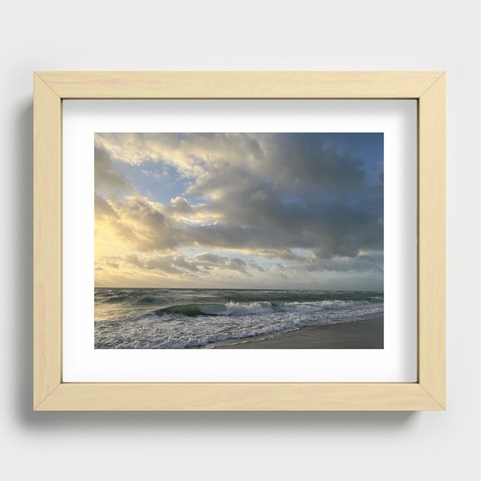 Hollywood Beach Sunrise and Waves Recessed Framed Print