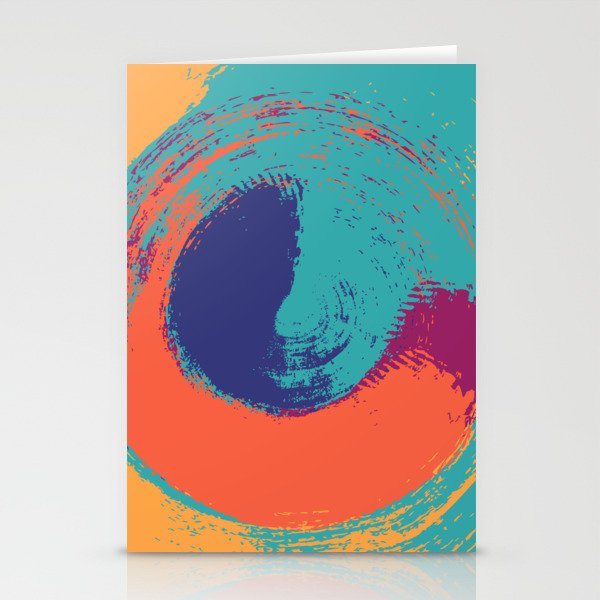 Bottle - Abstract Circle Colorful Swirl Art Design Stationery Cards
