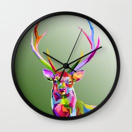 Colorful Deer (Illustration) Wall Clock
