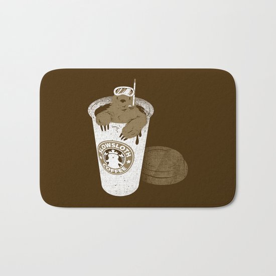 SlowSloth Coffee Dive Bath Mat