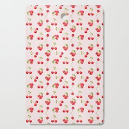 Cherries on Pink Cutting Board