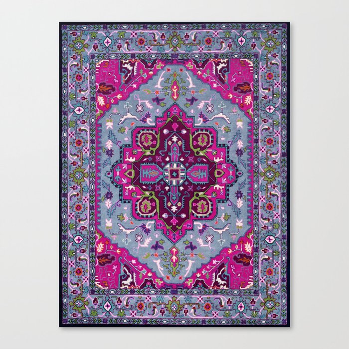 Lovely Purple Heritage Antique Traditional Moroccan Fabric Style Artwork Canvas Print