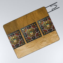 Egyptian Mandala - Wood Cut Picnic Blanket
