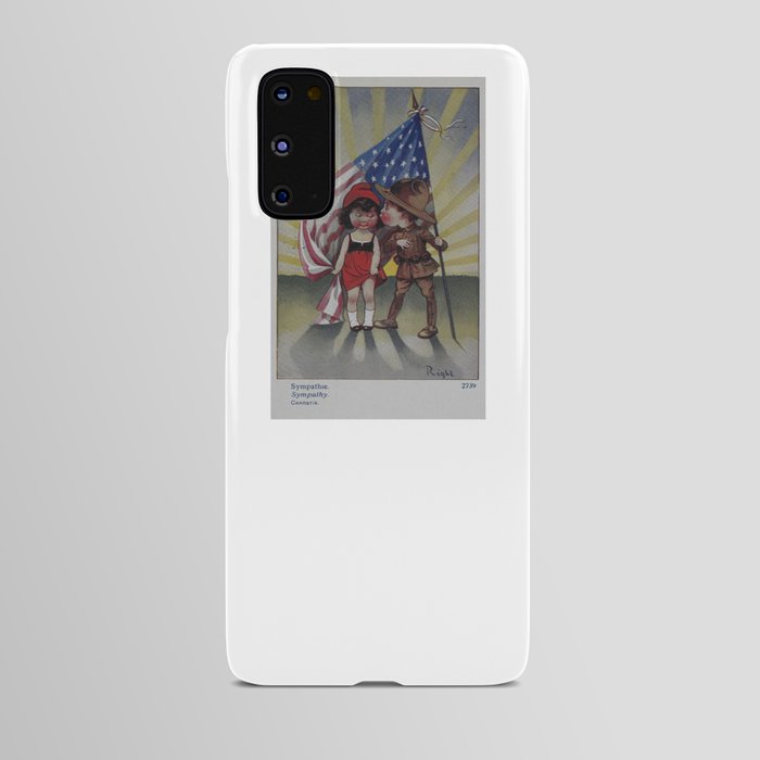 An Adorable Kiss Under American Flag - Simpathy Peace Usa & Russia Android Case