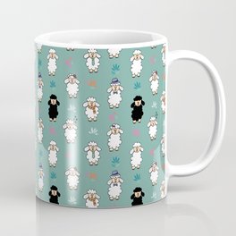 Seamless vector pattern with sheep and flowers Coffee Mug
