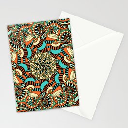 Abstract Hand Draw Floral Seamless      Patter Stationery Card