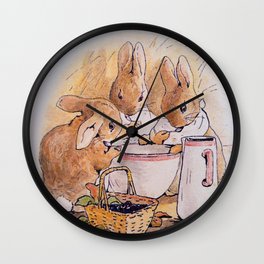 Peter Rabbit with his parents Wall Clock
