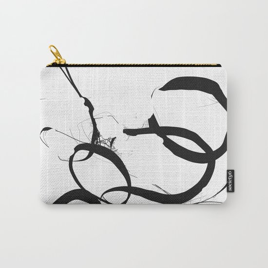 Abstract Line No. 1 Black and White Carry-All Pouch