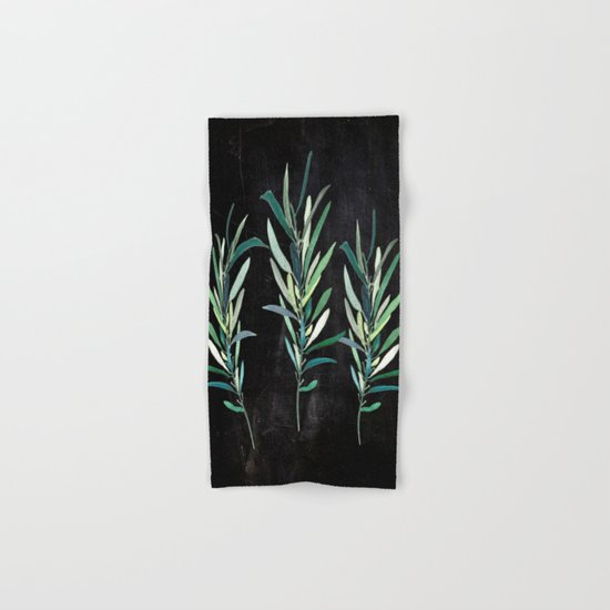 Eucalyptus Branches On Chalkboard Hand & Bath Towel