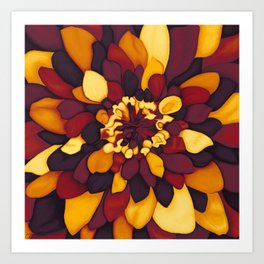 Abstract flower with bright autumn colors Art Print