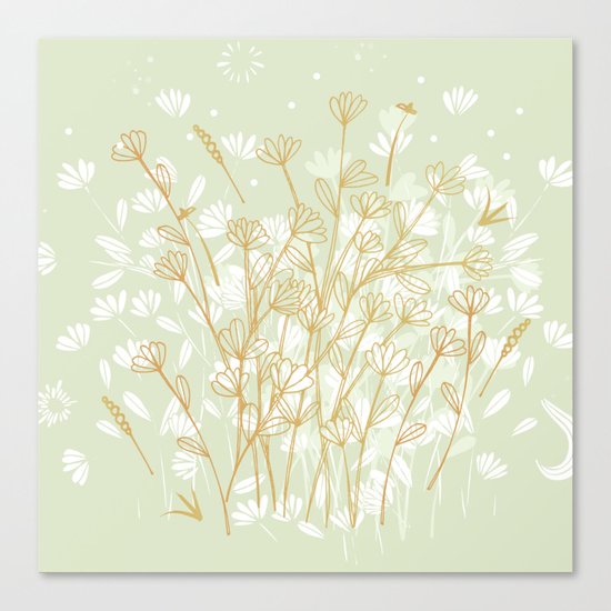 Coockie brown clover on green Canvas Print