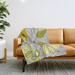 Mid-Century Modern Floral Throw Blanket