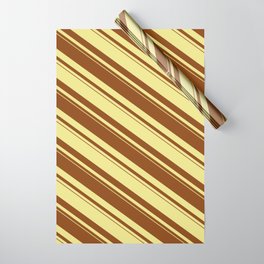 [ Thumbnail: Tan and Brown Colored Lines/Stripes Pattern Wrapping Paper ]