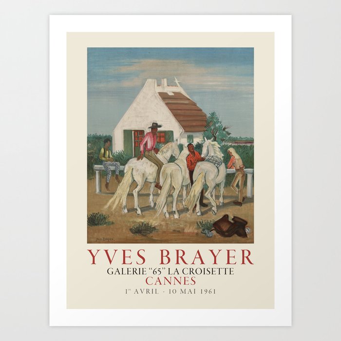 Yves Brayer. Exhibition poster for Galerie 65 in Cannes, France. 1961 Art Print by PIMENTON