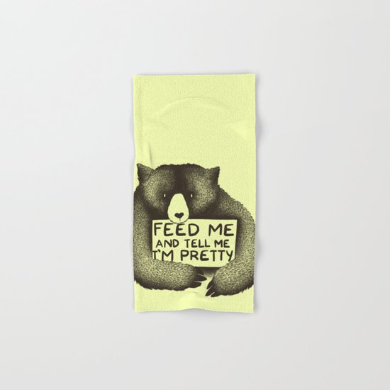 Feed Me And Tell Me I'm Pretty (Yellow) Hand & Bath Towel
