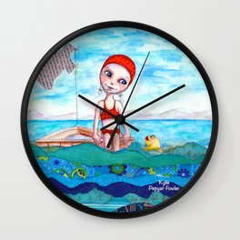 Swimming Solitude by Kylie Fowler Wall Clock
