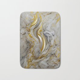 Silver and Gold Marble Bath Mat