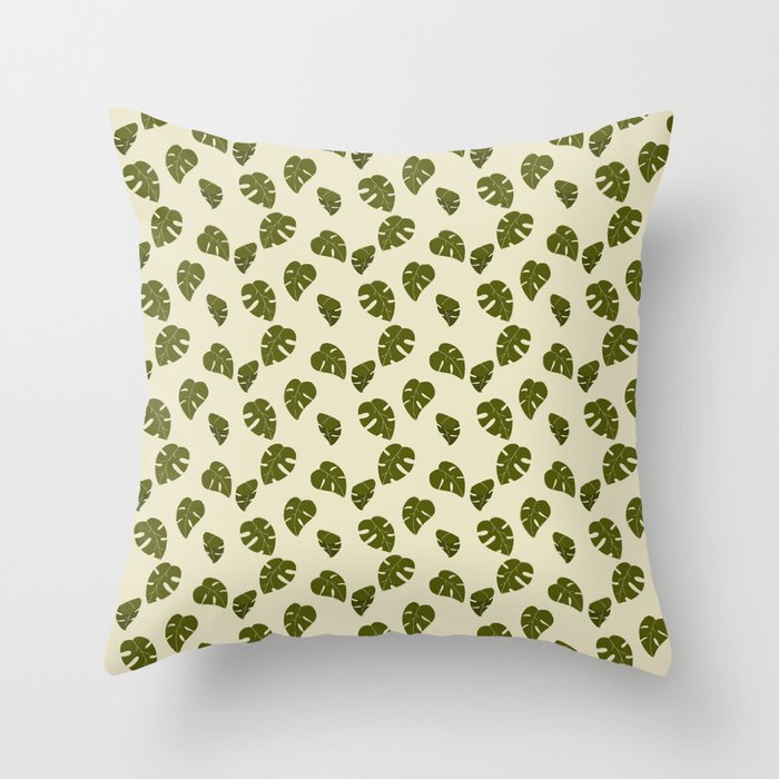 Monstera Leaves  Throw Pillow